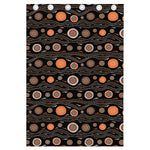White And Orange Aboriginal Dot Print Curtain