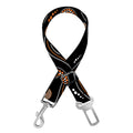 White And Orange Aboriginal Dot Print Dog Seat Belt