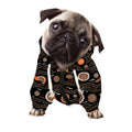 White And Orange Aboriginal Dot Print Dog Zip Up Hoodie