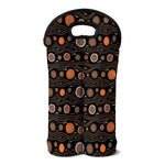 White And Orange Aboriginal Dot Print Double Neoprene Wine Tote