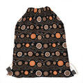 White And Orange Aboriginal Dot Print Drawstring Bag
