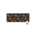 White And Orange Aboriginal Dot Print Extended Mouse Pad