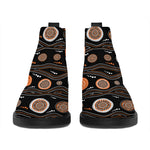 White And Orange Aboriginal Dot Print Flat Ankle Boots