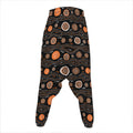 White And Orange Aboriginal Dot Print Hammer Pants