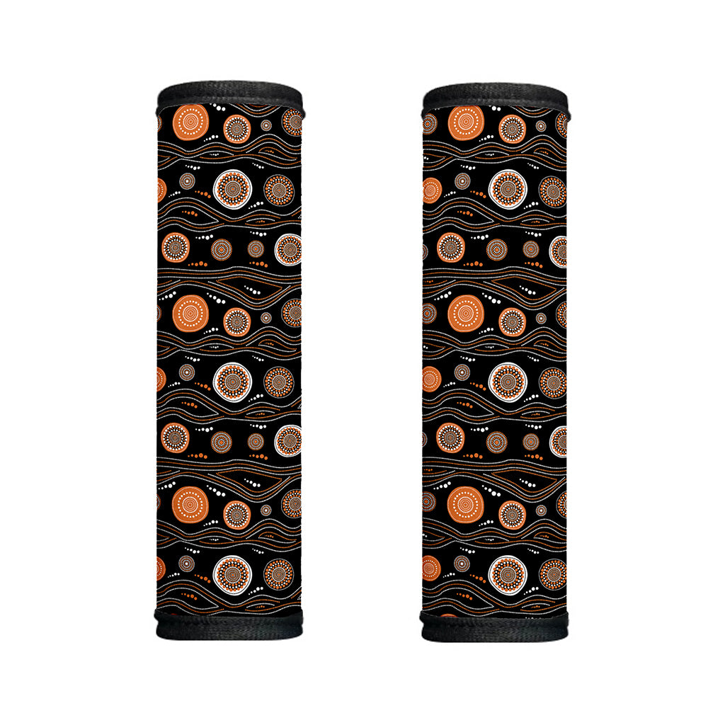 White And Orange Aboriginal Dot Print Handle Covers