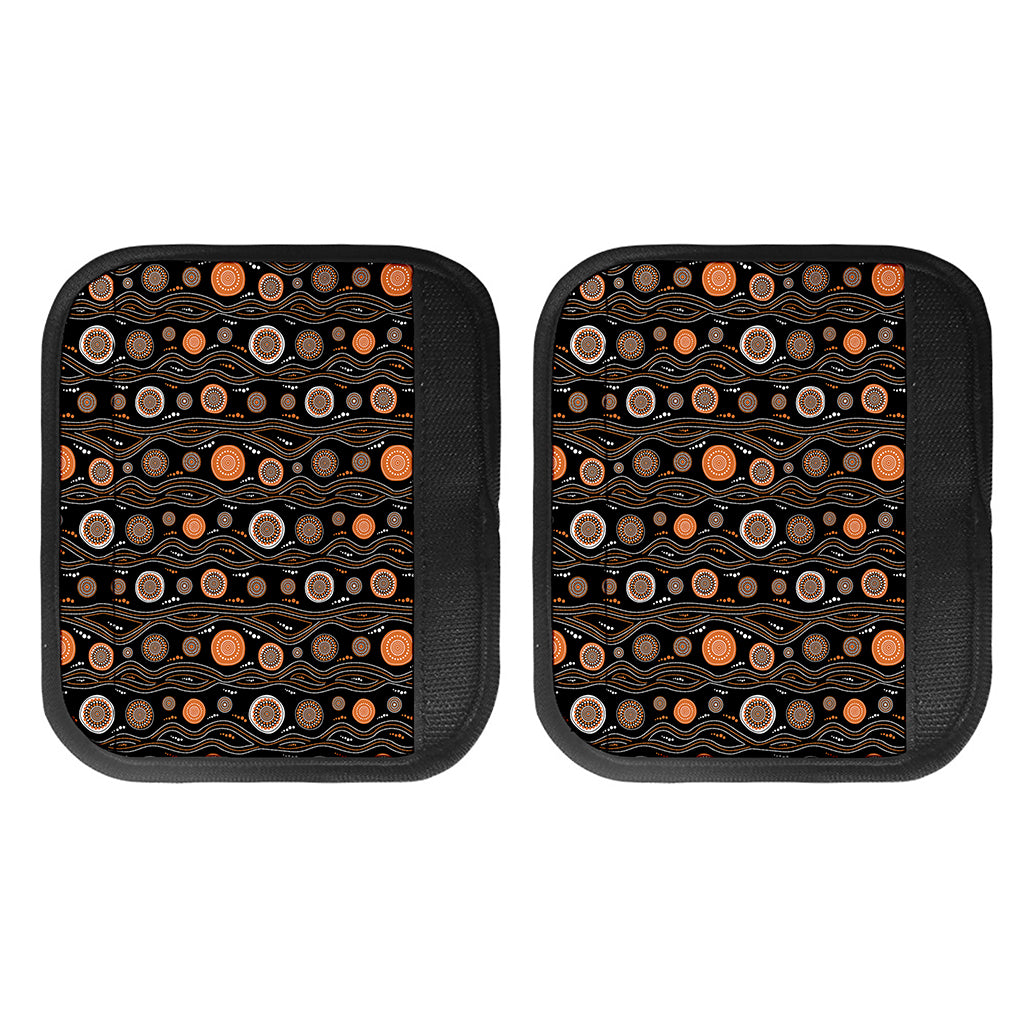 White And Orange Aboriginal Dot Print Handle Covers