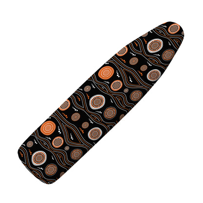 White And Orange Aboriginal Dot Print Ironing Board Cover