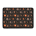 White And Orange Aboriginal Dot Print Kitchen Mat