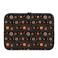 White And Orange Aboriginal Dot Print Laptop Sleeve