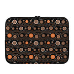 White And Orange Aboriginal Dot Print Laptop Sleeve