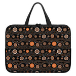 White And Orange Aboriginal Dot Print Laptop Sleeve With Handle