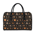 White And Orange Aboriginal Dot Print Leather Duffel Bag