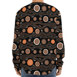 White And Orange Aboriginal Dot Print Long Sleeve Baseball Jersey