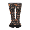 White And Orange Aboriginal Dot Print Long Socks