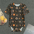 White And Orange Aboriginal Dot Print Men's Bodysuit