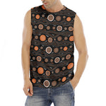 White And Orange Aboriginal Dot Print Men's Fitness Tank Top