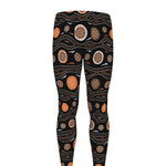 White And Orange Aboriginal Dot Print Men's leggings