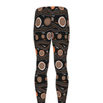White And Orange Aboriginal Dot Print Men's leggings