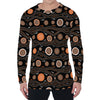 White And Orange Aboriginal Dot Print Men's Long Sleeve T-Shirt