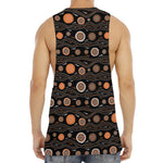 White And Orange Aboriginal Dot Print Men's Muscle Tank Top