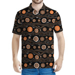 White And Orange Aboriginal Dot Print Men's Polo Shirt