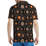 White And Orange Aboriginal Dot Print Men's Polo Shirt