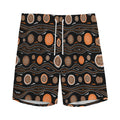 White And Orange Aboriginal Dot Print Men's Athletic Shorts