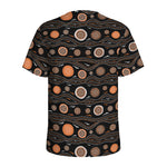 White And Orange Aboriginal Dot Print Men's Sports T-Shirt