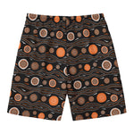 White And Orange Aboriginal Dot Print Men's Swim Trunks