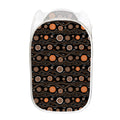 White And Orange Aboriginal Dot Print Mesh Laundry Hamper