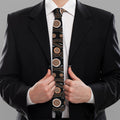 White And Orange Aboriginal Dot Print Necktie