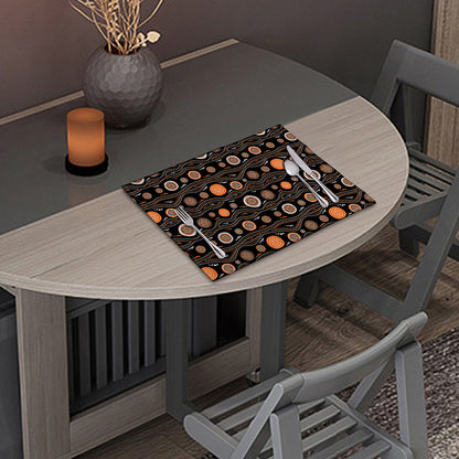 White And Orange Aboriginal Dot Print Placemat