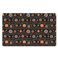 White And Orange Aboriginal Dot Print Polyester Doormat
