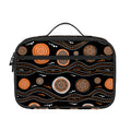 White And Orange Aboriginal Dot Print Portable Lunch Bag