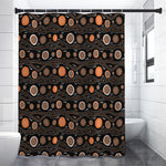 White And Orange Aboriginal Dot Print Premium Shower Curtain