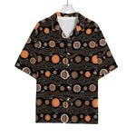 White And Orange Aboriginal Dot Print Rayon Hawaiian Shirt
