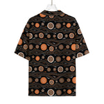 White And Orange Aboriginal Dot Print Rayon Hawaiian Shirt