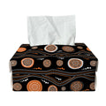 White And Orange Aboriginal Dot Print Rectangle Tissue Box Cover