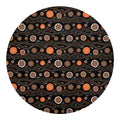 White And Orange Aboriginal Dot Print Round Blanket