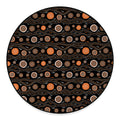 White And Orange Aboriginal Dot Print Round Floor Mat