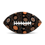 White And Orange Aboriginal Dot Print Rugby Ball
