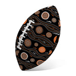 White And Orange Aboriginal Dot Print Rugby Ball