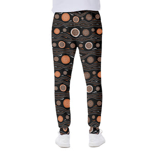 White And Orange Aboriginal Dot Print Scuba Joggers