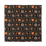 White And Orange Aboriginal Dot Print Silk Bandana