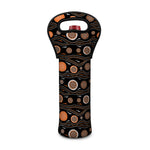 White And Orange Aboriginal Dot Print Single Neoprene Wine Tote