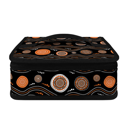 White And Orange Aboriginal Dot Print Small Lunch Bag