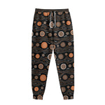 White And Orange Aboriginal Dot Print Sweatpants