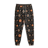 White And Orange Aboriginal Dot Print Sweatpants