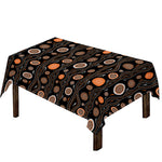 White And Orange Aboriginal Dot Print Tablecloth