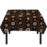 White And Orange Aboriginal Dot Print Tablecloth